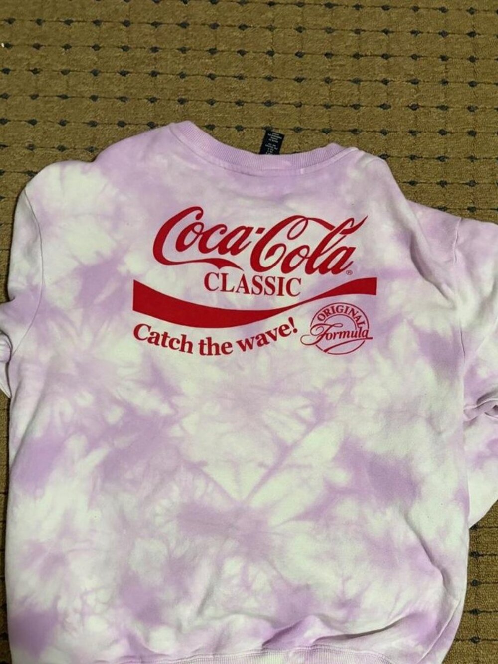 H&M - purple & white tie-dye Coca-Cola crewneck sweatshirt SIZE S